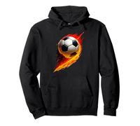 Balón de fútbol Multicolor, Efecto Tie Dye Negro Rojo Amarillo Fútbol Sudadera con Capucha