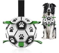Balón de fútbol para perros con temática de la Copa del Mundo de 8 pulgadas, pelota duradera de alta calidad con correas para cachorros, perros pequeños y medianos, para jugar al aire libre