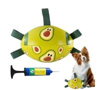 Balón de Fútbol para Perros - Pelota de Masticación Interactiva - Con Correas Juguete de Bola para Perros en Cuero PU - para Ejercicio Salud de Encías y Juego en Exterior para Mascotas y Cachorros