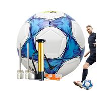 Balón De Fútbol - Práctica De Entrenamiento Balón De Fútbol | Balón De Fútbol Juvenil Con Bomba, Agujas Y Bolsa De Red | Balón De Entrenamiento De Fútbol De Costura A Máquina Resistente Al Desgaste Pa