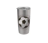 Balón de fútbol retro - Love Play Goal Fútbol Europeo Vintage Vaso térmico de acero inoxidable de doble pared