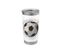 Balón de fútbol retro - Love Play Goal Fútbol Europeo Vintage Vaso térmico de acero inoxidable de doble pared