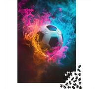 Balón de Fútbol Vivo Puzzle de 1000 Piezas Papel para Adultos Escena de Humo Colorido Puzzle para Toda la Familia Relajante Regalo 70x50cm/1000pcs
