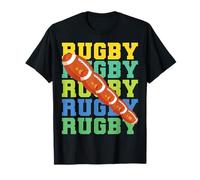 Balón de Rugby en Movimiento - Diseño Deportivo Estilo Retro Camiseta