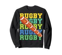 Balón de Rugby en Movimiento - Diseño Deportivo Estilo Retro Sudadera