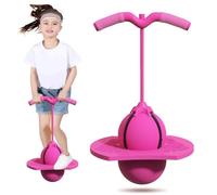 Balón de Salto en Equilibrio con Asa y Bomba, Pogo Jumpers Antideslizante con Plataforma Resistente, Divertido Juguete de Salto y Bouncing para Mejorar el Equilibrio de Niños y Jóvenes