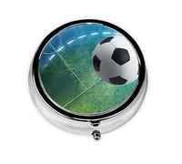 Balón deportivo de fútbol, pastillero, pastillero cuadrado para bolsillo o monedero, pastillero pequeño, organizador de pastillas de viaje