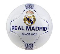 Balón Grande Real Madrid Blanco Azul Centro Escudo Detalles Azules Licencia Oficial