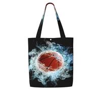 Baloncesto abstracto，Bolsas de supermercado reutilizables, bolsas de compras, bolsas de lona de gran capacidad, bolso de hombro