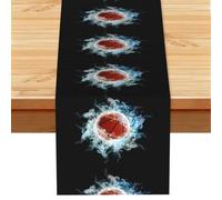 Baloncesto Abstracto,Camino de Mesa de Lino sintético para el hogar, Fiestas, comedores, 33 x 183 cm