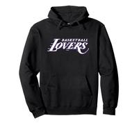 Baloncesto Amor EN Blanco con Frontera Morada Sudadera con Capucha