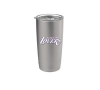 BALONCESTO AMOR EN BLANCO CON FRONTERA MORADA Vaso térmico de acero inoxidable de doble pared