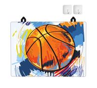 Baloncesto Boceto Colorido Disfrute Impreso, Protector de encimera de Cocina Antideslizante y Absorbente de Goma TPU de 72 x 52 cm