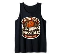 Baloncesto con Dios Todas Las Cosas Son posibles Mateo 19:26 Camiseta sin Mangas