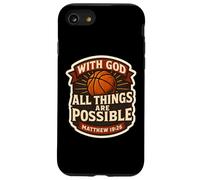 Baloncesto con Dios Todas Las Cosas Son posibles Mateo 19:26 Carcasa para iPhone SE (2020) / 7/8