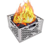 Baloncesto de carbón para fumar - Firebox resistente a la corrosión, cesta de carbón | Diseño offset de acero inoxidable, accesorio de estufa duradero con mango para senderismo al aire libre camping