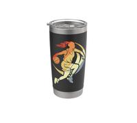 Baloncesto de la vendimia de la muchacha que regatea Vaso térmico de acero inoxidable de doble pared