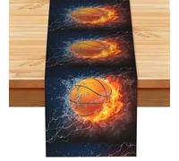 Baloncesto en Agua y Fuego,Camino de Mesa de Lino sintético para el hogar, Fiestas, comedores, 33 x 183 cm
