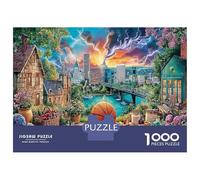Baloncesto en Fantasy Town Puzzle 1000 Piezas, Moderno DIY, Entretenimiento para Adultos Y Niños A Partir De 12 Años Paisaje Urbano Rompecabezas Desafiante-Obra De Arte, Juego Educativo 52x38cm