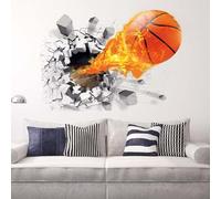 Baloncesto Etiqueta de la Pared Wall Baloncesto Etiqueta Engomada 3D Autoadhesivo Rotura Extraíble Través De La Pared De Pared De Vinilo Pegatinas Murales Arte Calcomanías Decorador