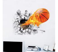 Baloncesto Etiqueta de la Pared Wall Baloncesto Etiqueta Engomada 3D Autoadhesivo Rotura Extraíble Través De La Pared De Pared De Vinilo Pegatinas Murales Arte Calcomanías Decorador