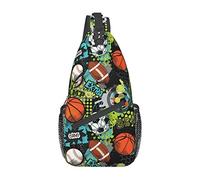 Baloncesto fútbol Rugby béisbol Sling Bag para Hombres Mujeres Crossbody Mochila Senderismo Viaje Mochila Hombro Pecho Bolsa