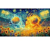 Baloncesto Going Through Hoop in Artistic Style Puzzle de 1000 Piezas para Adultos - Papel Reciclado Juego edugatoivo & Relajación Juego Familiar 75x50/1000pcs