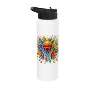 Baloncesto, Gráfico de baloncesto | Niños, Chicas, Tie Dye Splash Stainless Steel Insulated Water Bottle