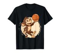 Baloncesto Lindo Mono Baloncesto Aro Animal Arte Dibujo Camiseta