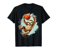 Baloncesto Lindo Perezoso Obra De Arte Acuarela Camiseta