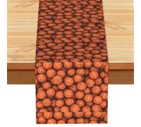 Baloncesto Naranja,Camino de Mesa de Lino sintético para el hogar, Fiestas, comedores, 33 x 183 cm