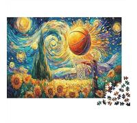 Baloncesto Noche Estrellada 1000 Piezas Puzzle, Arte Baloncesto, Estético y Desafiante, Decoración Hogar, Regalo para Familiares y Parejas, Adultos y Niños +8, 70x50cm