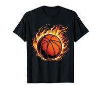 Baloncesto Obra De Arte Flaming Caliente Dibujo Bal Camiseta