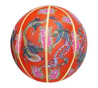 Baloncesto silencioso, Baloncesto sin Sonido en Interiores - Pelota de Baloncesto Interior Que rebota - Balones de Baloncesto rebotantes de Tela, silenciosos y silenciosos, diseño Dragon Peony