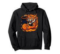 Baloncesto Tiger Slam Dunk Flame Gráfico Sudadera con Capucha