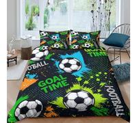 Balones de fútbol Juego De Ropa De Cama Diseño gráfico Deportivo Funda De Funda Nórdica Almohada con Impresión 3D, Microfibra,para Niñas Y Niños King（220x240cm）