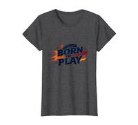 Balones de fútbol para niños: Regalo para entusiastas del Deporte Nacido para Jugar Camiseta, Mujer, Jaspeado Oscuro, L