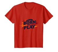 Balones de fútbol para niños: Regalo para entusiastas del Deporte Nacido para Jugar Camiseta, Niños, Rojo, 12 años