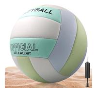 Balones de voleibol de tamaño oficial 5: pelota de voleibol de playa con inflador, pelotas de voleibol de poliuretano suave para interior y exterior, entrenamiento deportivo, juego de arena de playa,