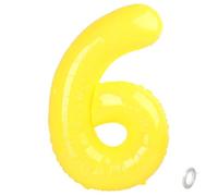 Balorise 40 Pulgadas Gigante Aluminio Globo Amarillo Número 6, Helio Soportado, Foil Numero 0-9, 10-100 (101cm), Globos Decoración para la Fiesta de Cumpleaños, Boda, Aniversario