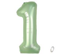 Balorise 40 Pulgadas Gigante Aluminio Globo Verde Número 1, Helio Soportado, Foil Numero 0-9, 10-100 (101cm), Globos Decoración para la Fiesta de Cumpleaños, Boda, Aniversario