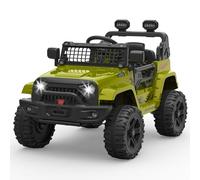 Baloveby Coche Eléctrico para Niños, Coche de Batería 12V con Mando a Distancia de 2,4 G y Faros LED, Claxon, Bluetooth, música, 3-6 km/h, Coche Eléctrico para Niños de 3+ Años