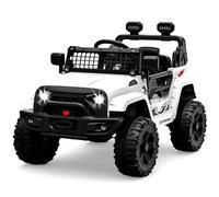 Baloveby Coche Eléctrico para Niños, Coche de Batería 12V con Mando a Distancia de 2,4 G y Faros LED, Claxon, Bluetooth, música, 3-6 km/h, Coche Eléctrico para Niños de 3+ Años