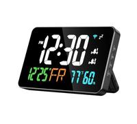 Balrbex Reloj Digital Despertador Reloj WiFi, Letras Extra Grandes, Temperatura y Humedad, Calendario, Semana, Brillo de 4 Niveles