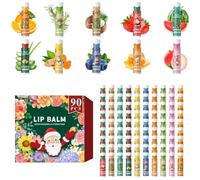 Bálsamo de labios afrutado, bálsamo labial de Navidad, 90 unidades, set de caja de regalo, regalo pequeño para calendario de Adviento, relleno de colegas, empleados, amigos