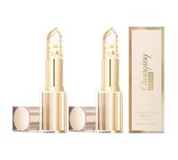 Bálsamo de labios termoactivo, 24 horas de duración, color de hoja de oro, cuidado de los labios con color, pintalabios hidratante, bálsamo labial con cambio de temperatura (2 unidades)