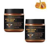 Bálsamo de Miel de Sebo, Bálsamo de Sebo Orgánico de Animales Alimentados con Pasto (con Miel Cruda), Hidratante Facial y Corporal, Reparador Profundo, Hidratante y Nutritivo