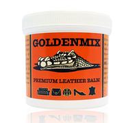 Bálsamo de piel GOLDENMIX y esponja de aplicación - Acondicionador para asientos interiores de coche, muebles, bolsos, zapatos, botas, bolsos, monteros, zapatos y chaquetas - Cera de abejas genuina,