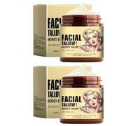Bálsamo de sebo batido y miel 120 g, 2 unidades de crema hidratante de sebo de res para rostro y cuerpo, crema sin perfume con vitamina E