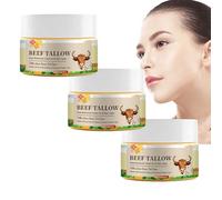 Bálsamo de sebo bovino y miel - Crema hidratante de pastos para cara y cuerpo, crema hidratante con miel cruda y cera de abejas, cuidado profundo para pieles secas y sensibles (3 unidades)